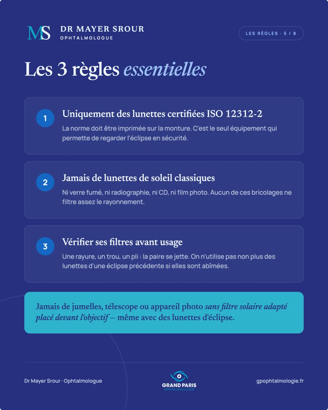 Visuel 5 sur 8 — Les 3 règles essentielles